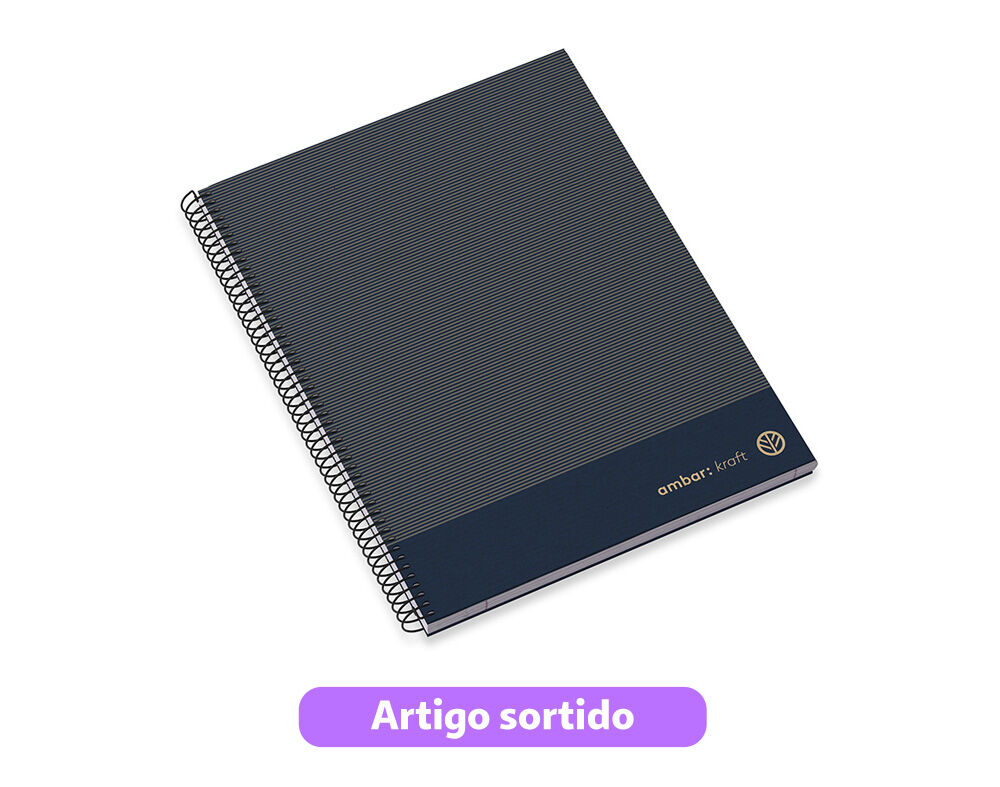 CADERNO ESPIRAL A4 AMBAR KRAFT CAPA DURA PAUTADO CORES SORTIDAS image number 4