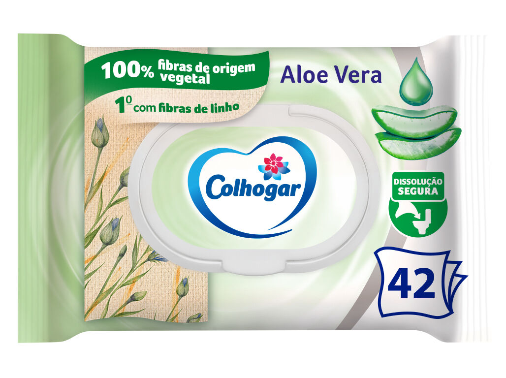 PAPEL HIGI&Eacute;NICO COLHOGAR H&Uacute;MIDO ALO&Eacute; VERA 42UN image number 0