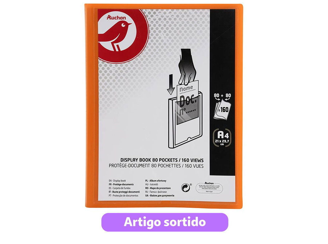 PORTF&Oacute;LIO AUCHAN A4 80+80 BOLSAS CORES SORTIDAS image number 7
