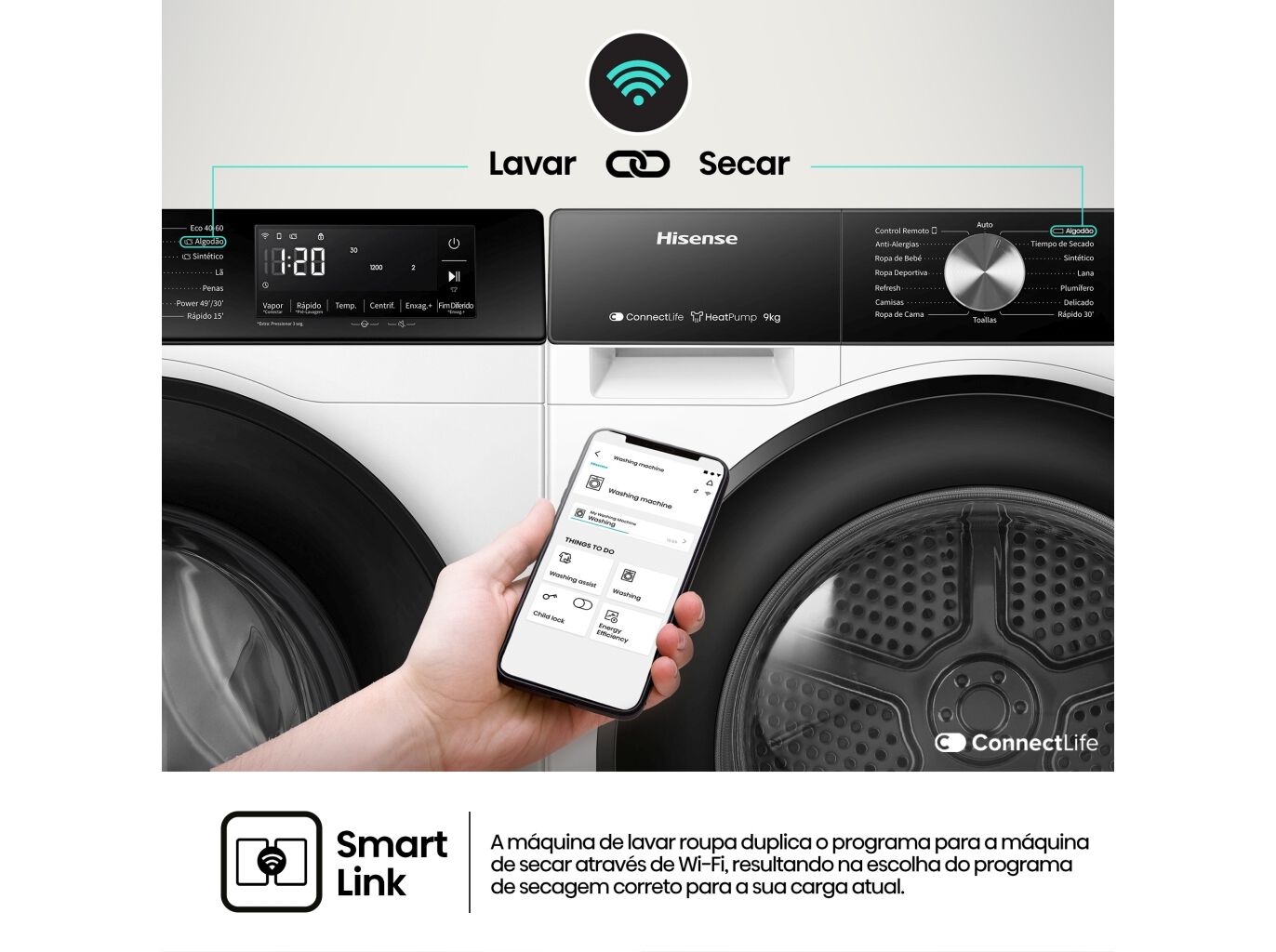M&Aacute;QUINA LAVAR ROUPA HISENSE WF3S1043BW3 SERIE 3S - BRANCO A 10.5KG image number 13