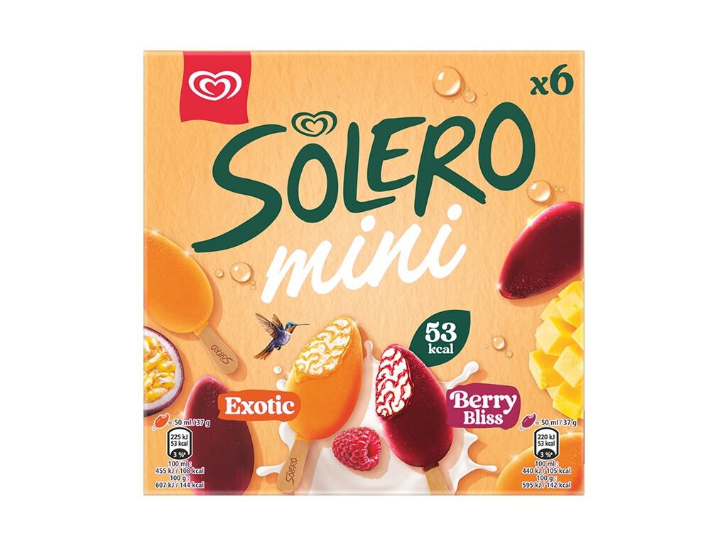 GELADO SOLERO MINI EXOTIC & RED BERRY 6X50ML