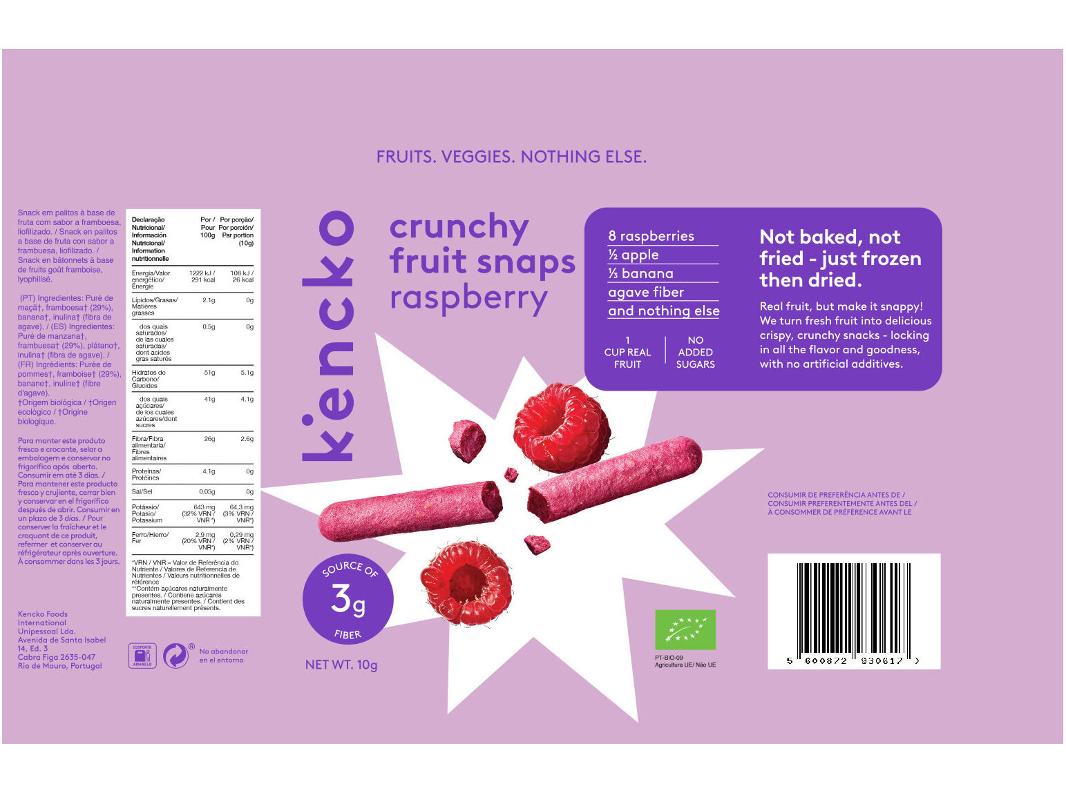 SNACKS KENCKO FRAMBOESA 10G image number 1