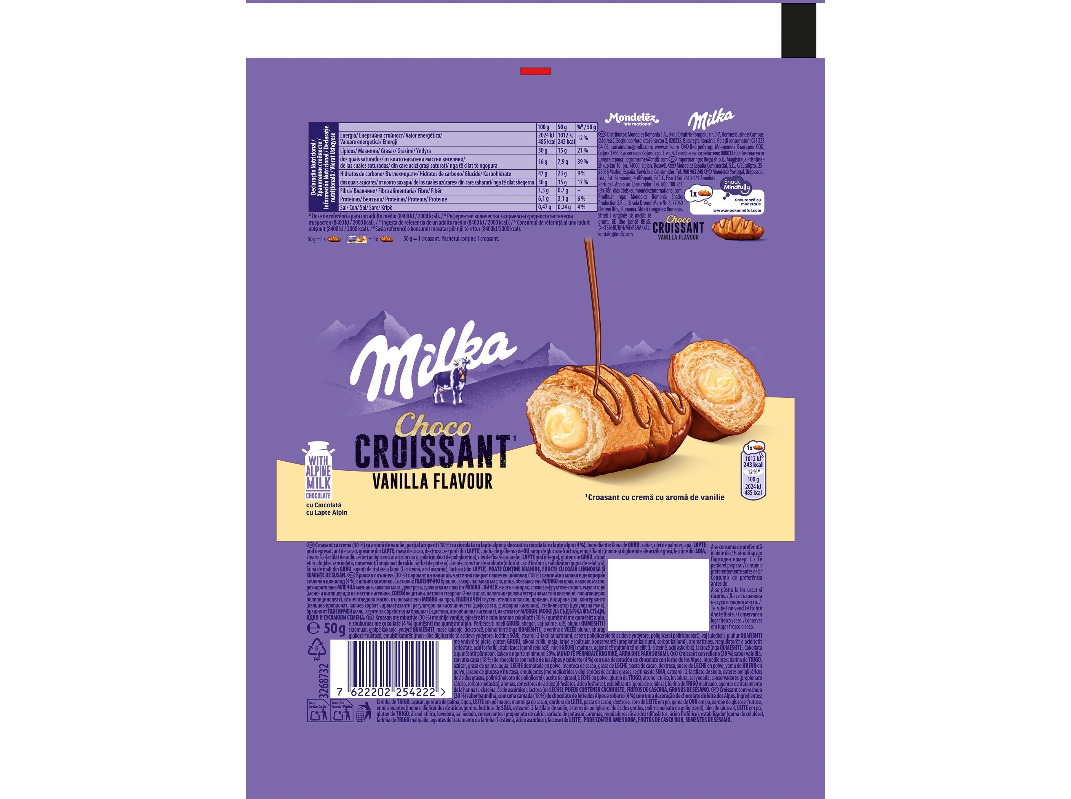 CROISSANTS MILKA BAUNILHA 50G image number 1