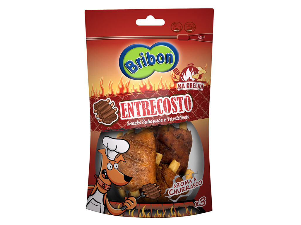 SNACKS C&Atilde;O BRIBON NA GRELHA ENTRECOSTO 3 UNIDADES image number 0