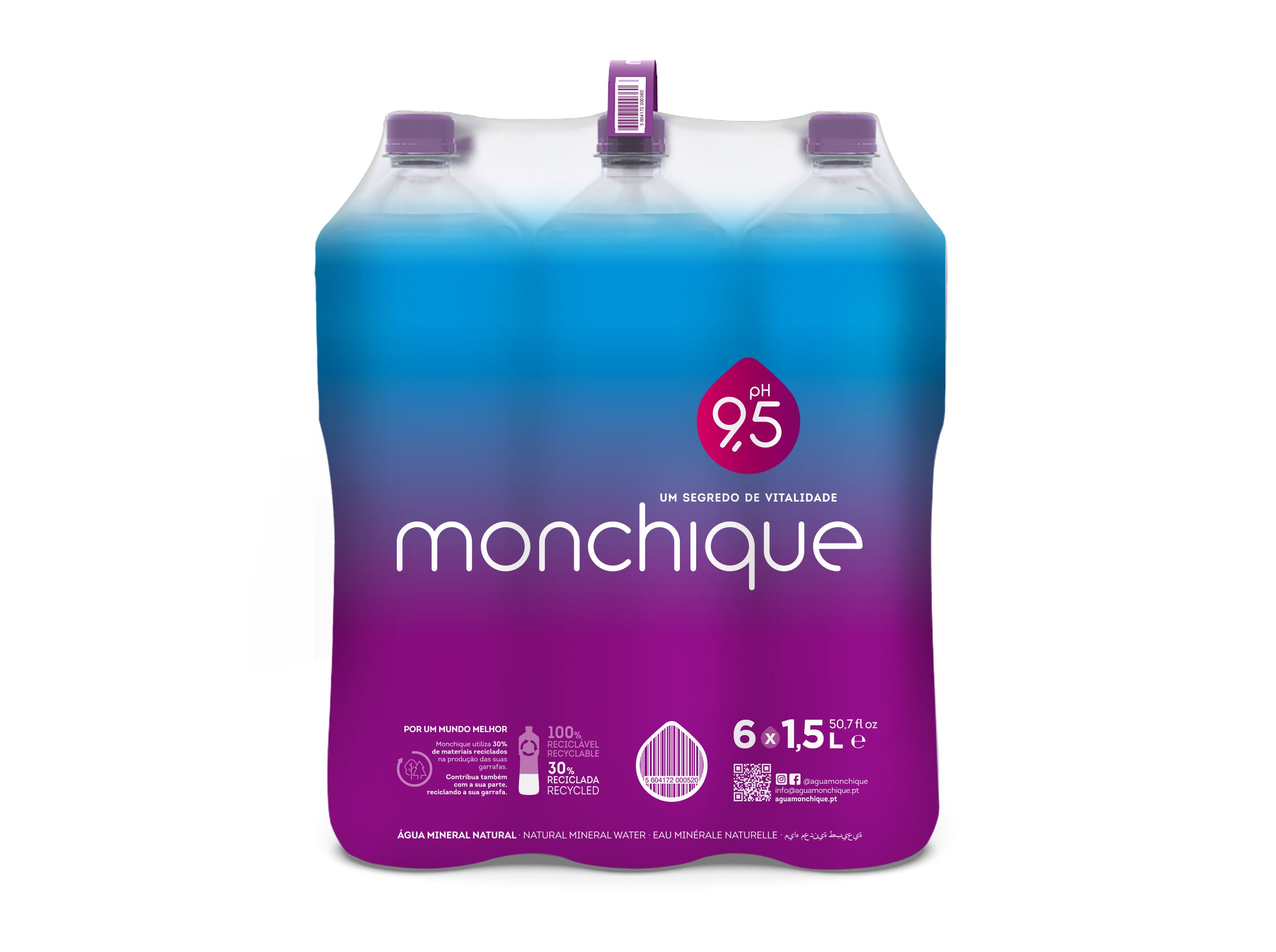 &Aacute;GUA MINERAL NATURAL MONCHIQUE 6X1.5L (SDR) image number 0