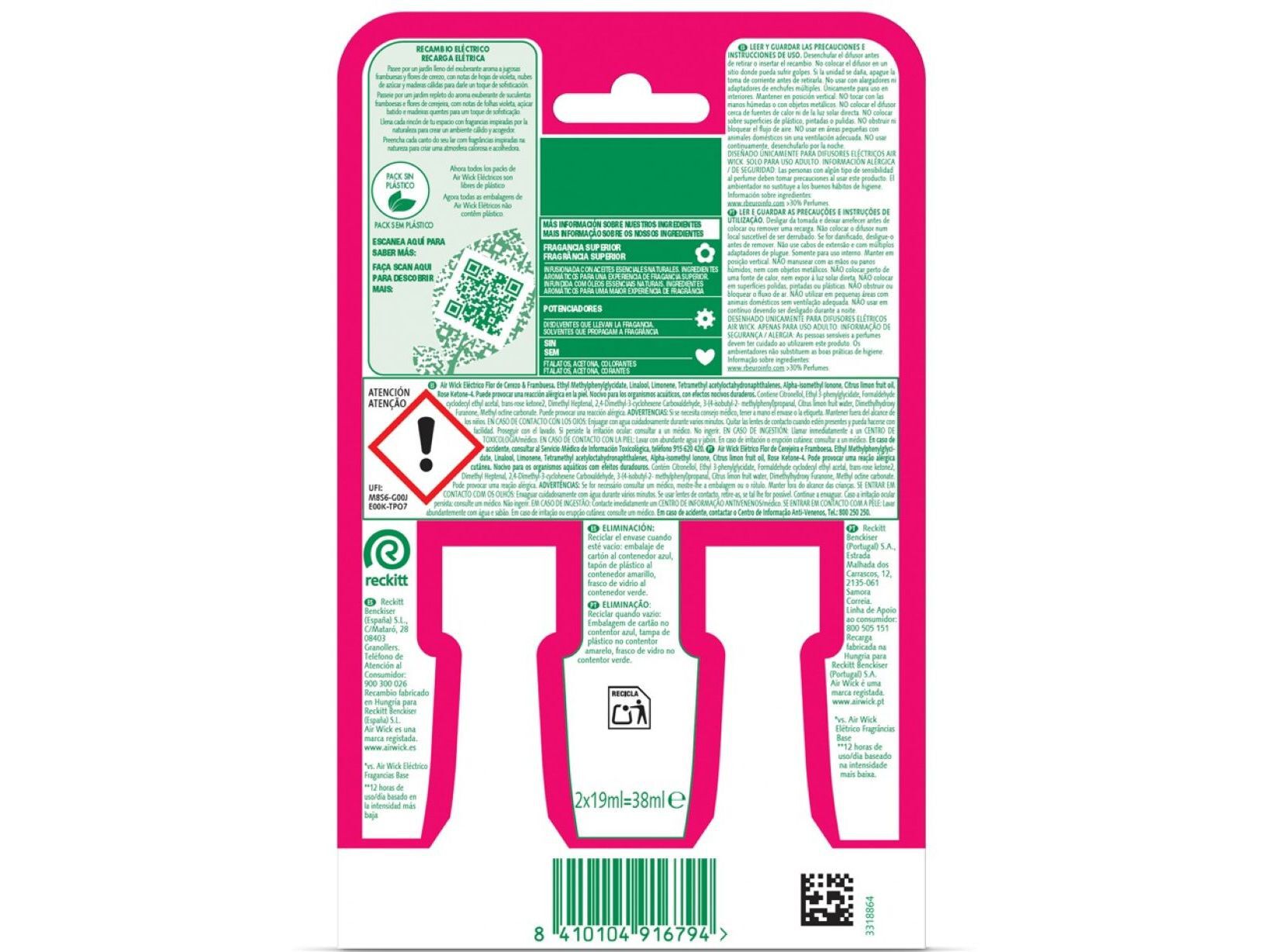 AMBIENTADOR EL&Eacute;TRICO AIRWICK FLOR DE CEREJEIRA REC 2X19ML image number 1