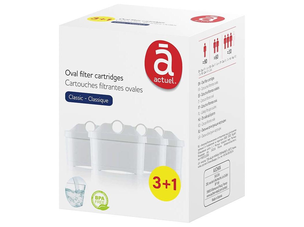 FILTRO PARA JARRO ACTUEL OVAL 3+1 UNIDADES 16X12X12CM