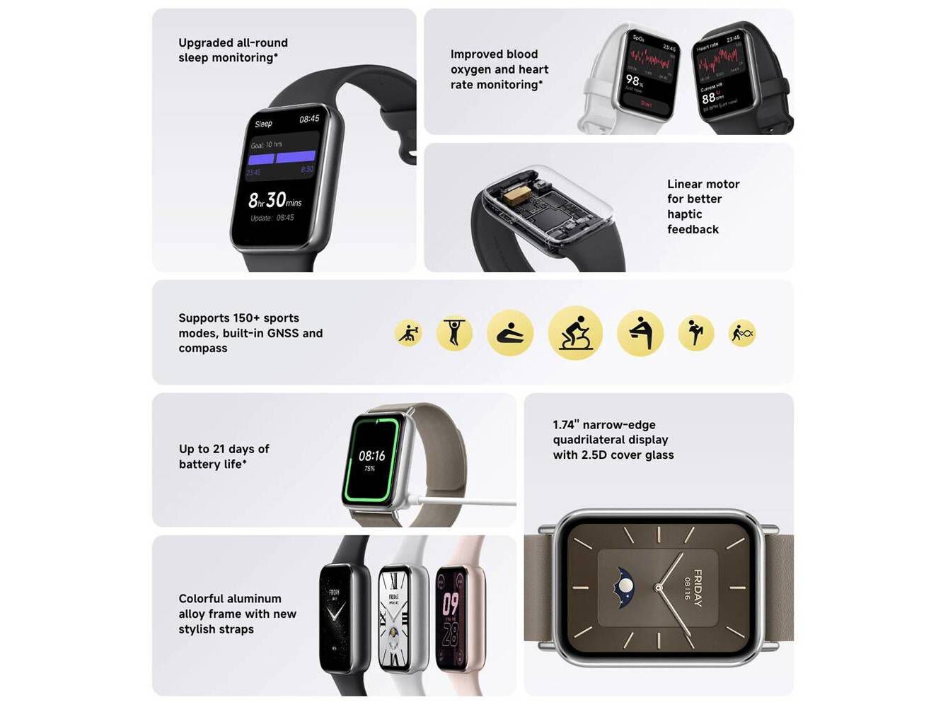 SMARTBAND XIAOMI 9 PRO MOONLIGHT SILVER image number 4