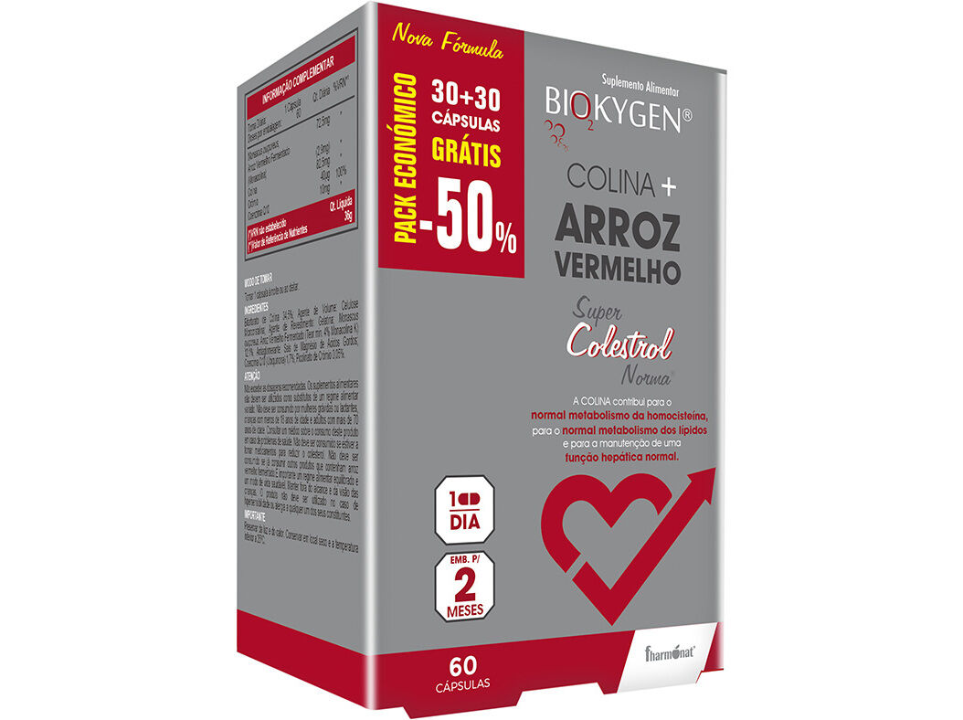 SUPLEMENTO BIOKYGEN COLINA E ARROZ VERM 30+30CAPS