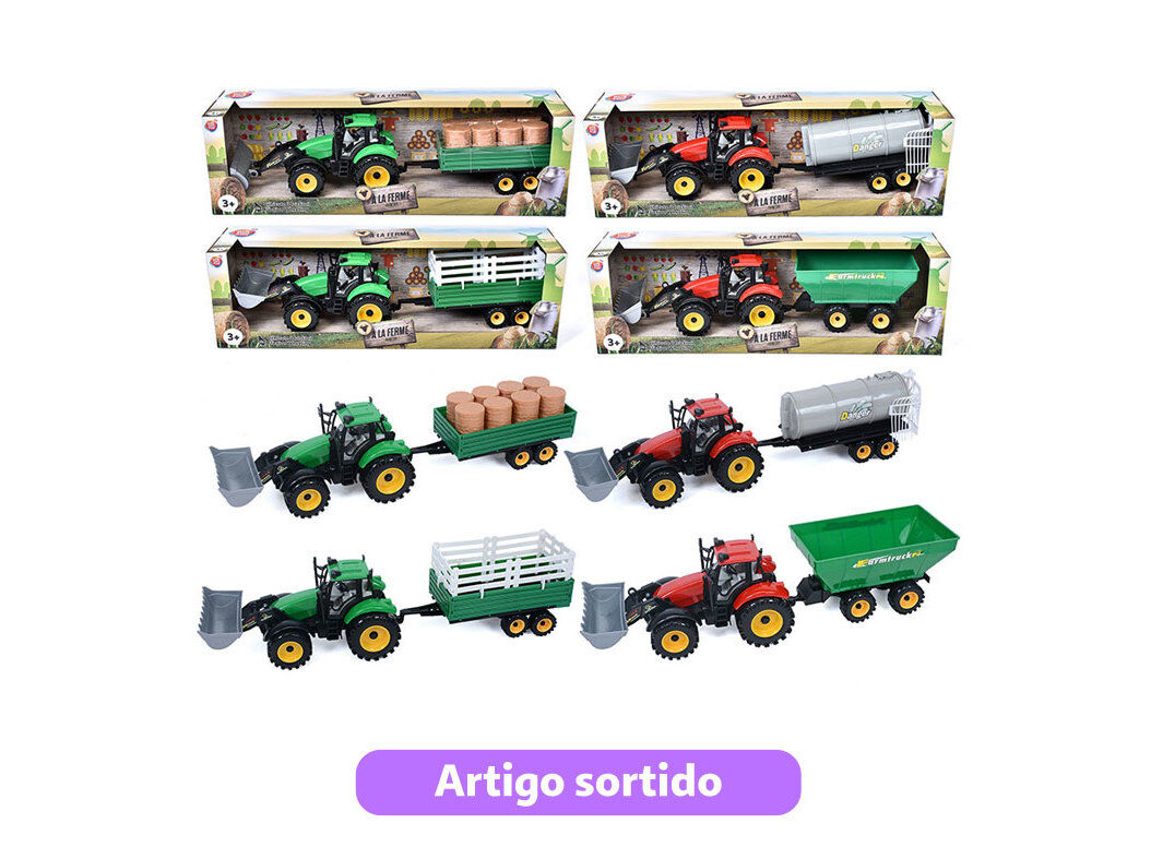 TRACTOR COM ATRELADO ONE TWO FUN MODELOS SORTIDOS