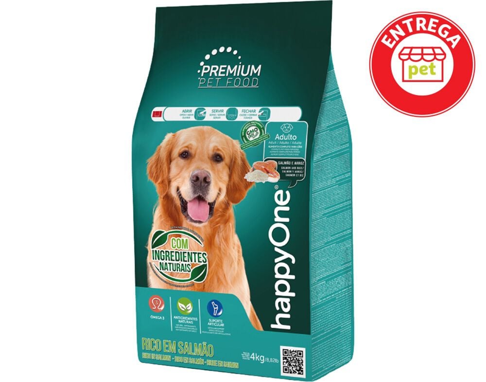 RA&Ccedil;&Atilde;O PARA C&Atilde;O HAPPYONE PREMIUM SALM&Atilde;O E ARROZ 4KG image number 1