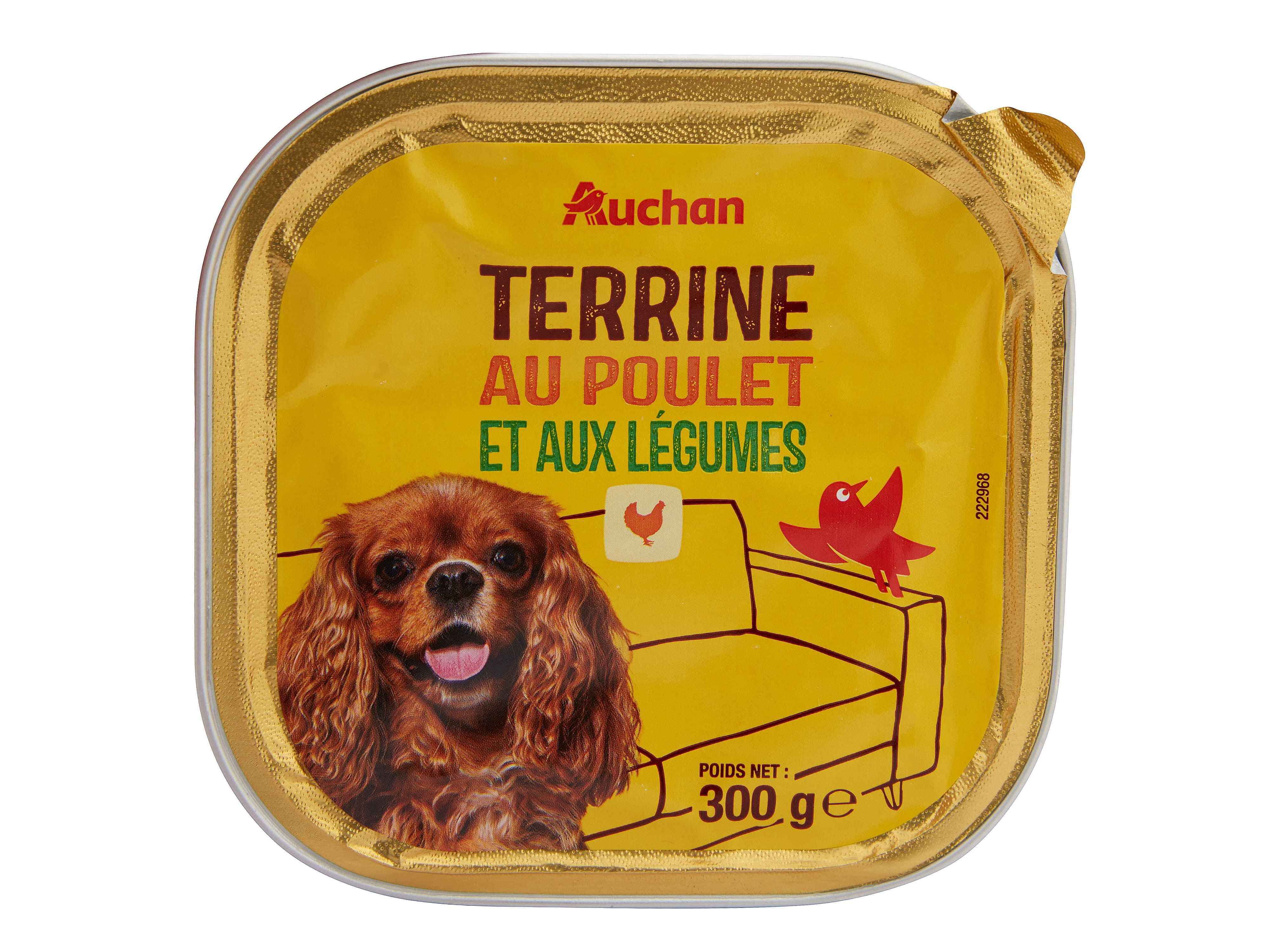 COMIDA H&Uacute;MIDA PARA C&Atilde;O AUCHAN TERRINA COM FRANGO E COM LEGUMES 300G