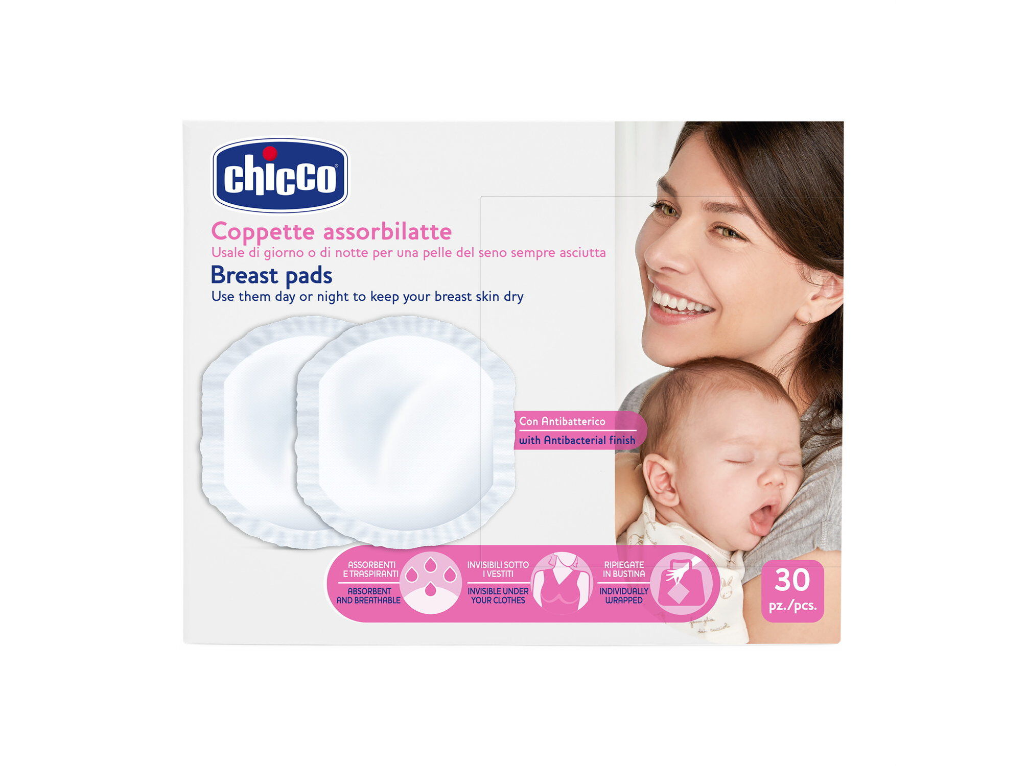 DISCOS CHICCO ABSORVENTES ANTI-BACTERIANOS 30UN