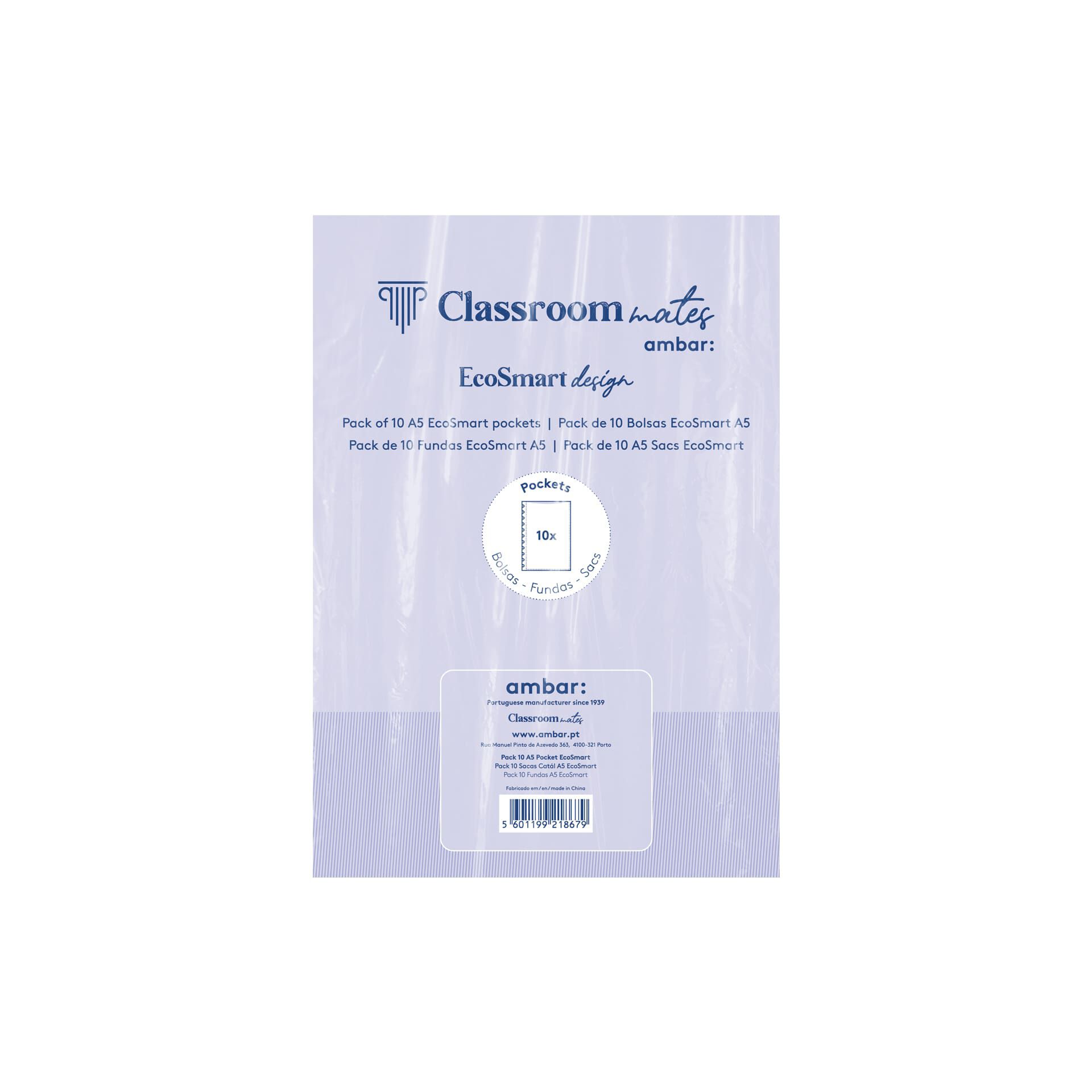 BOLSAS CAT&Aacute;LOGO PARA CADERNO ECOSMART AMBAR A5 10 UNIDADES