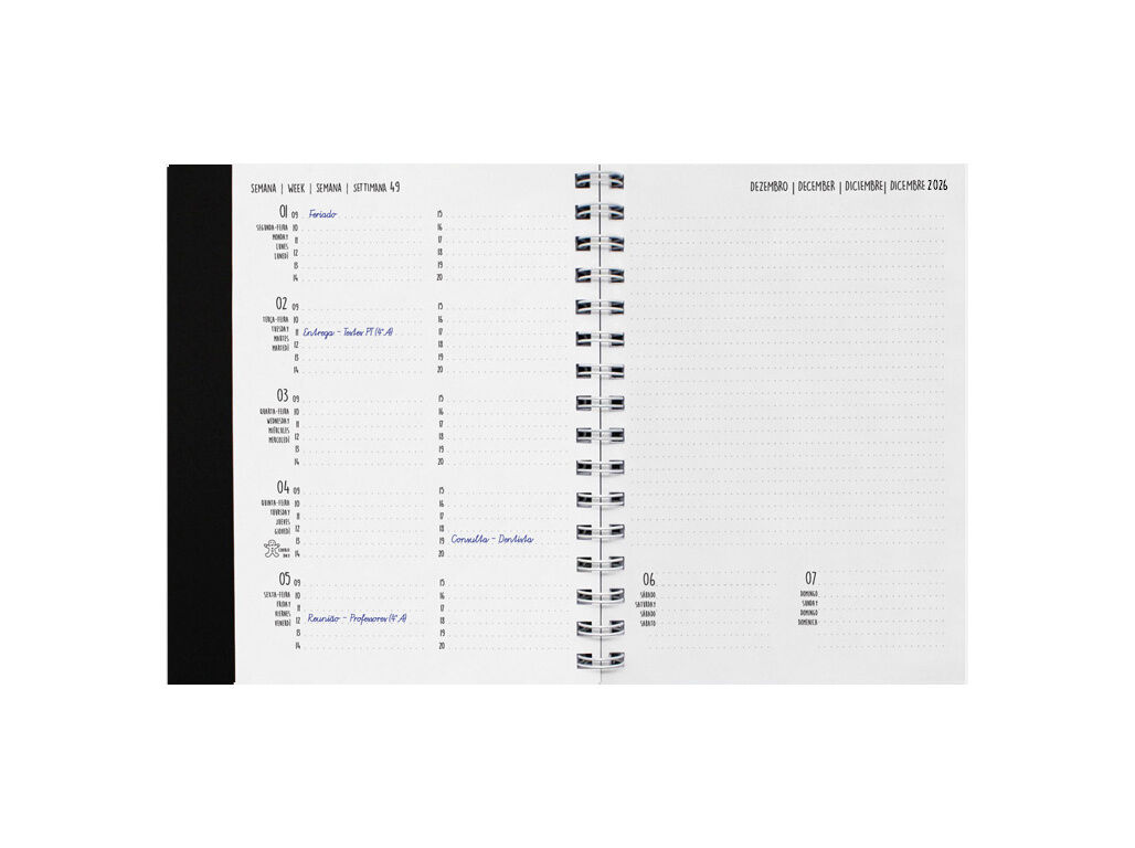 AGENDA SEMANAL 2026 A5 MAKENOTES ESPIRAL MONOCHROME STROKES image number 3