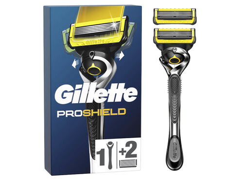 Máquina de Barbear com 2 Recargas de Lâminas ProShield Gillette