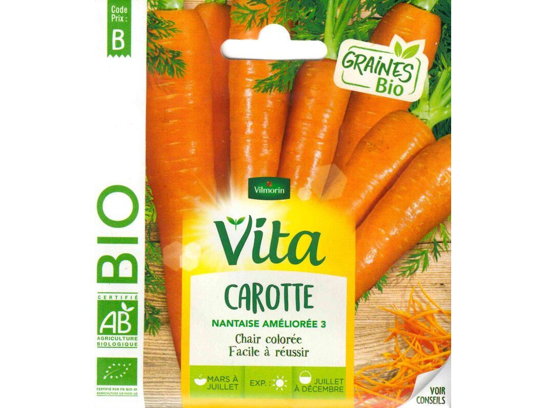 SEMENTES HORTICOLAS VITA BIO CENOURA image number 1