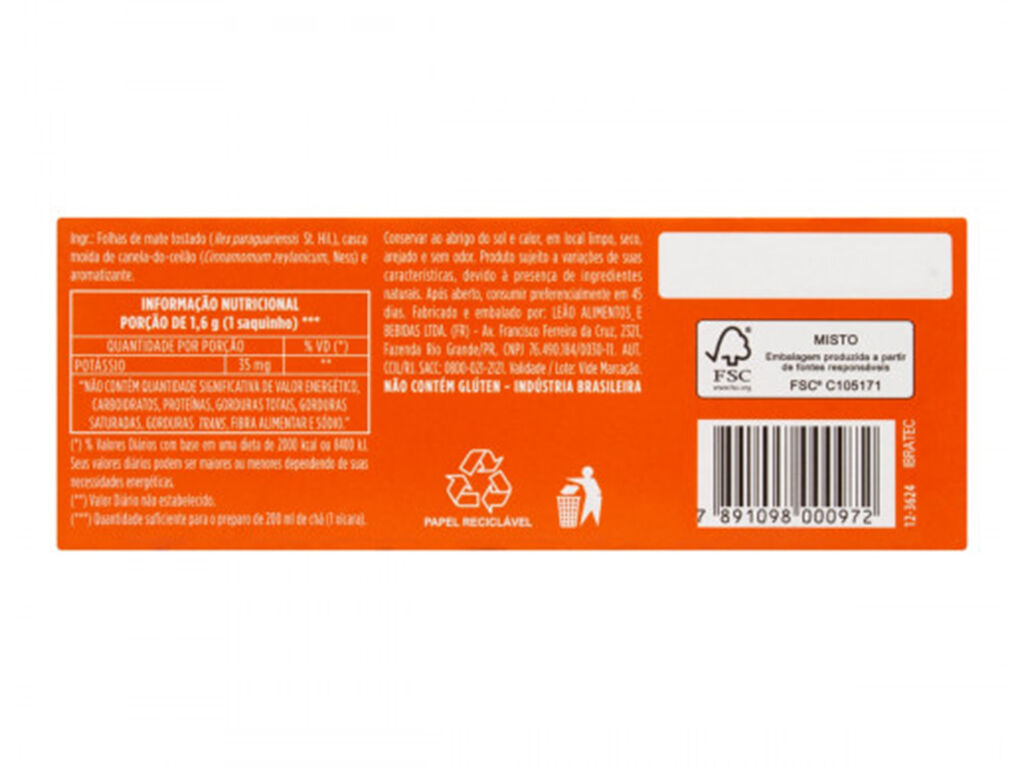 CH&Aacute; MATTE LE&Atilde;O SAQUETAS 40G image number 1