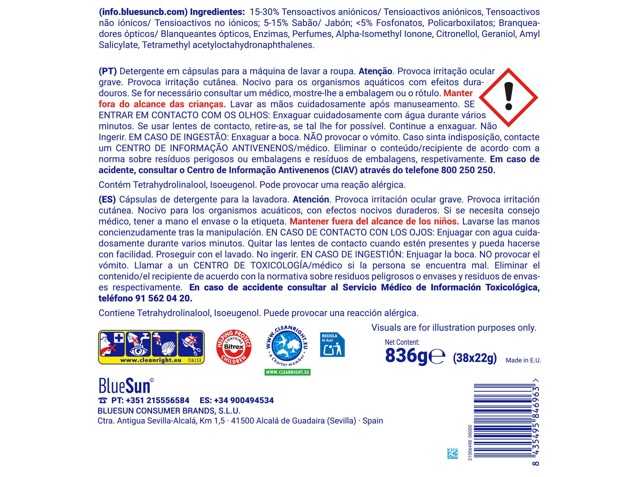 DETERGENTE M&Aacute;QUINA ROUPA C&Aacute;PSULAS A+ 4EM1 COLOUR&STYLE 38 D image number 1