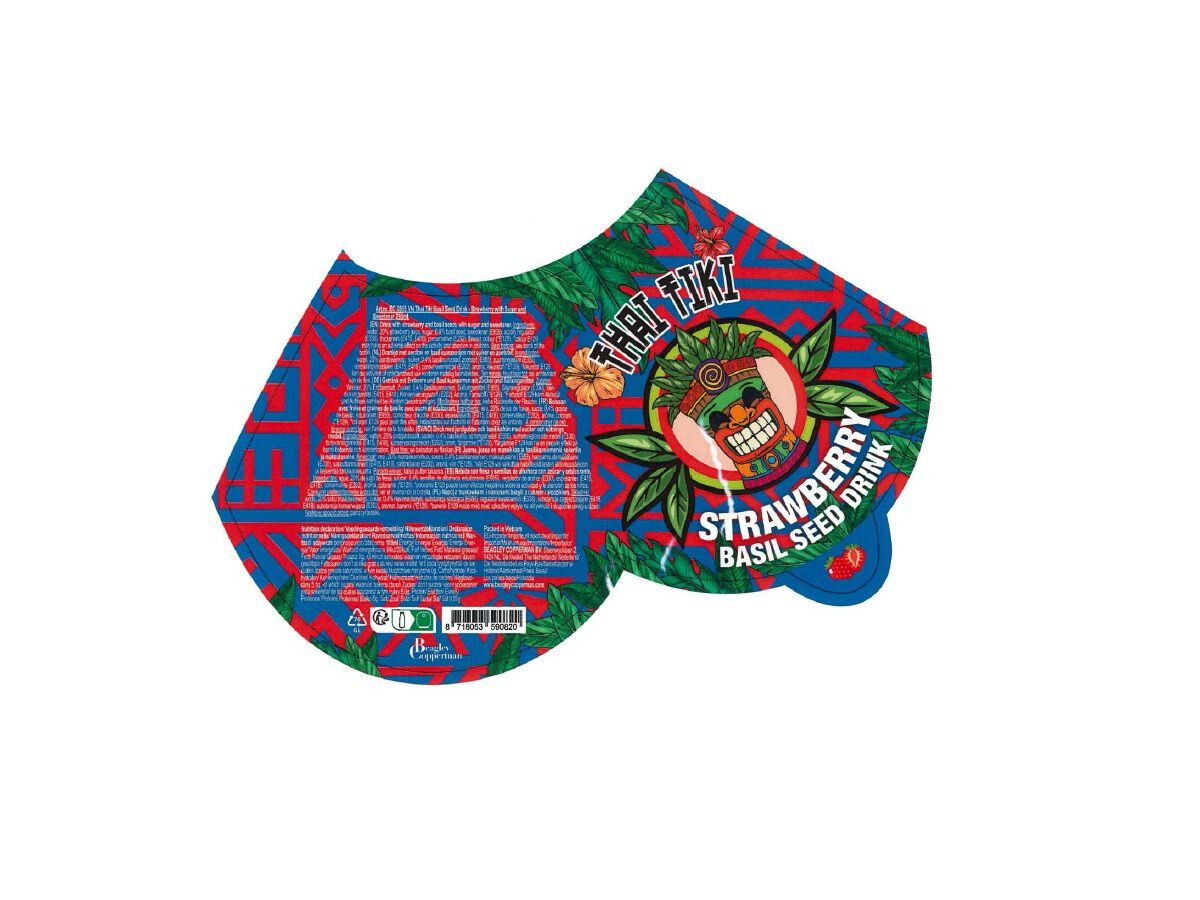 BEBIDA C/ SEMENTE DE MANJERIC&Atilde;O THAI TIKI MORANGO 290ML image number 1