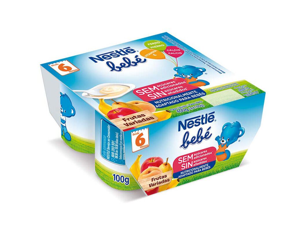 INFANTIL NESTL&Eacute; BEB&Eacute; FRUTAS VARIADAS 4X100G