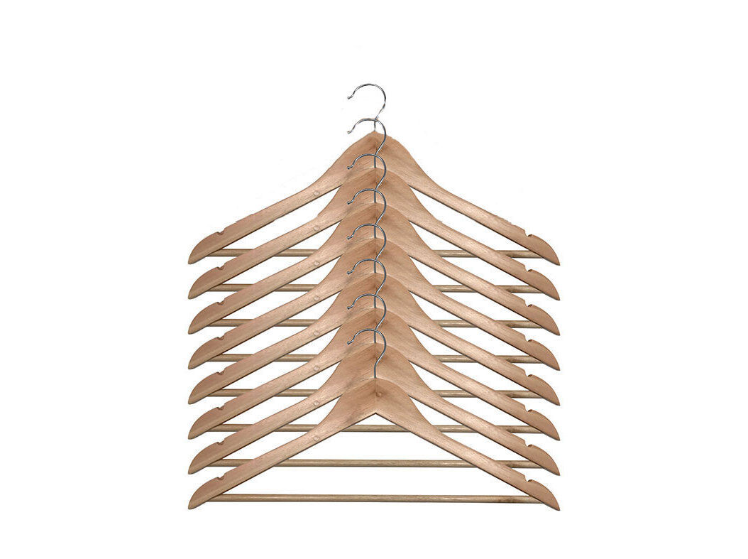 CONJUNTO DE 8 CABIDES ACTUEL EM MADEIRA COM BARRA