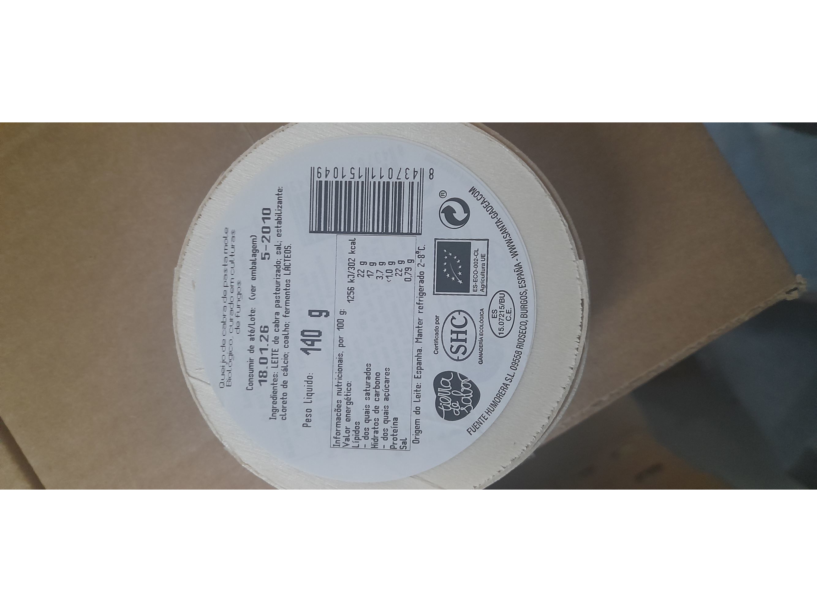 QUEIJO DE CABRA BIO SANTA GADEA BLACK LABEL 140G image number 1