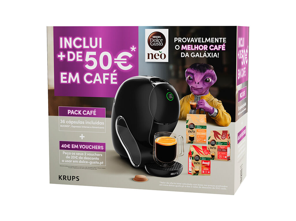 PACK MAQUINA DE CAFE DOLCE GUSTO KRUPS KP8308P2 NEO PRETA COM OFERTA 3 EMBALAGENS DE CAF&Eacute; image number 3