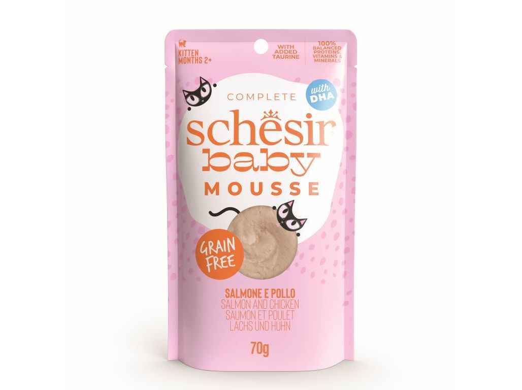 COMIDA H&Uacute;MIDA GATO SCHESIR J&Uacute;NIOR SALM&Atilde;O/FRANGO 70G image number 0