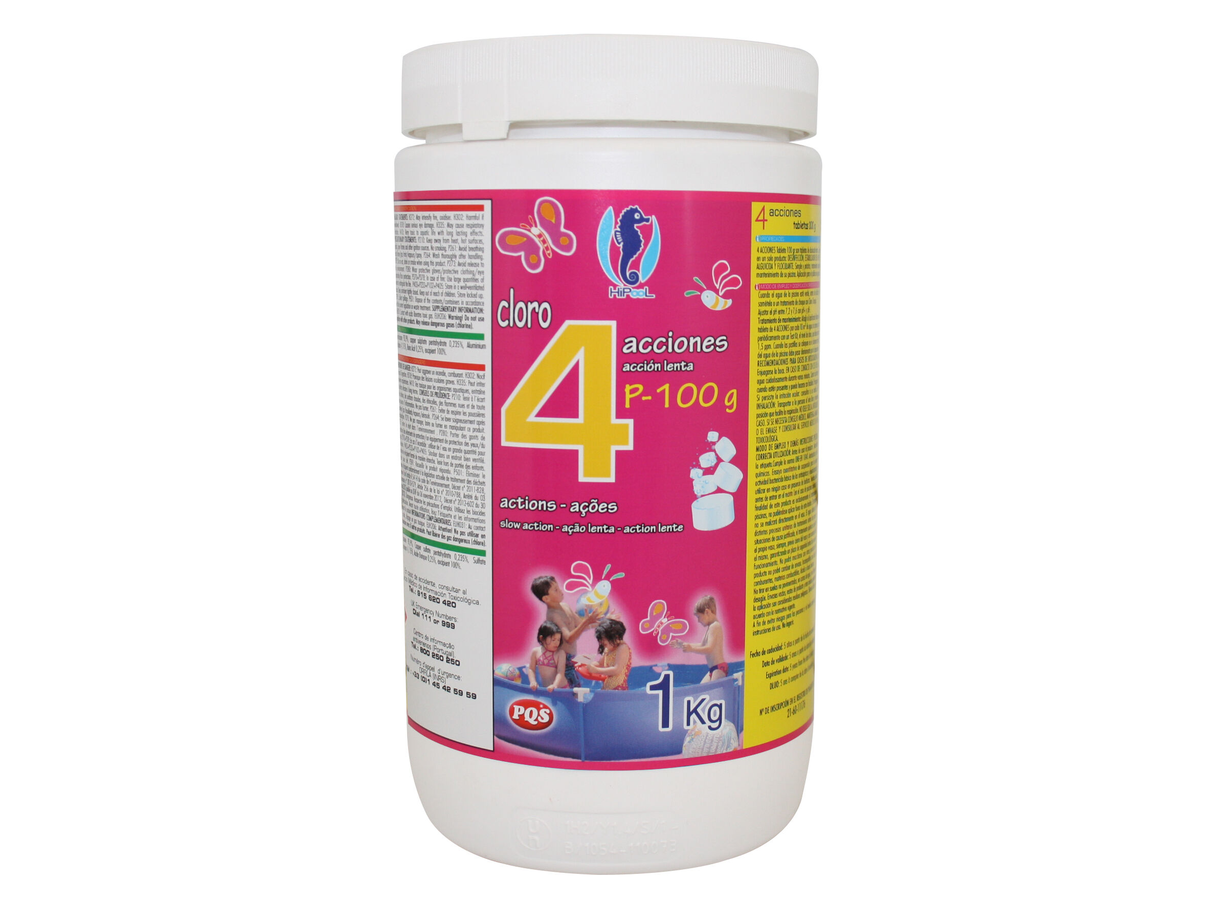 TRATAMENTO PARA PISCINAS HIPOOL CLORO 4 A&Ccedil;&Otilde;ES 1KG