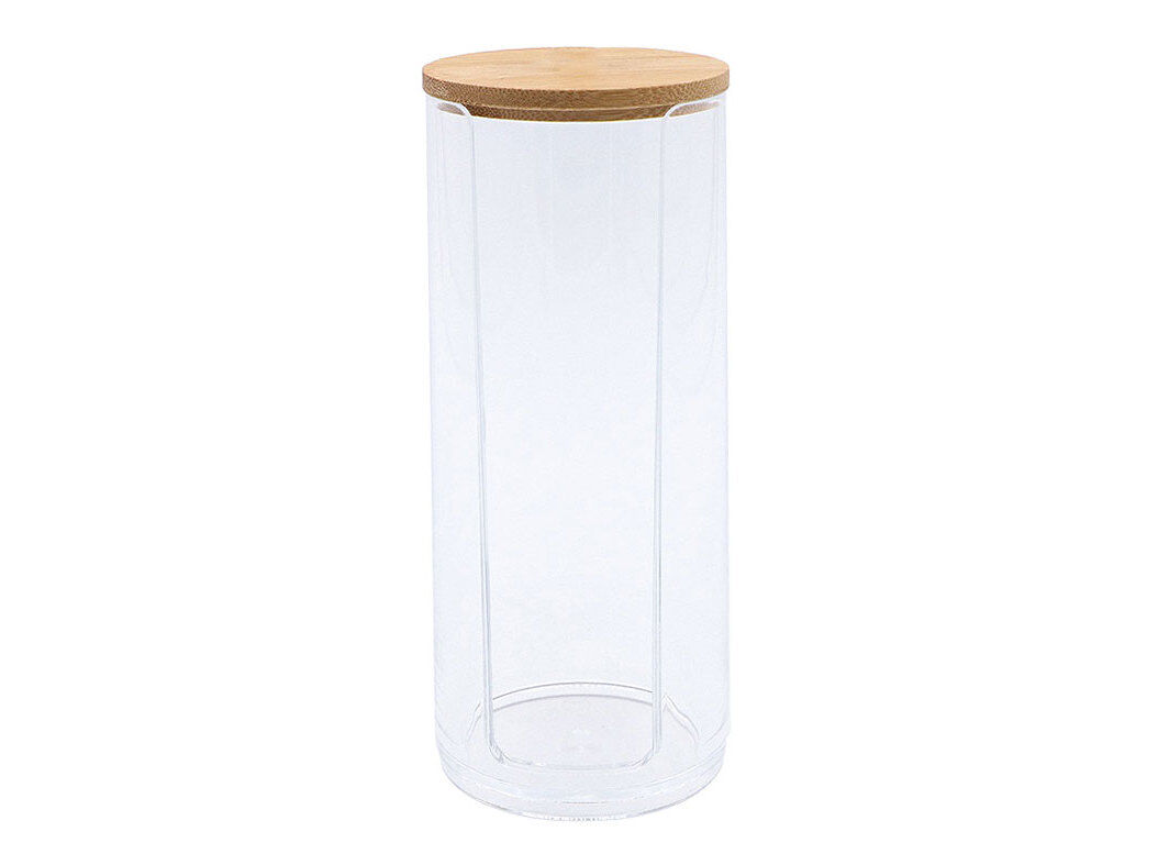 CAIXA DE ORGANIZA&Ccedil;&Atilde;O DISCOS DE MAQUIAGEM ACTUEL TAMPA BAMBOO &Oslash;7.5X17.4CM