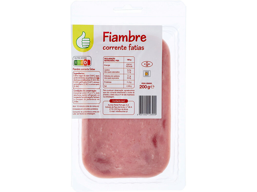 FIAMBRE CORRENTE POLEGAR FATIAS 200G