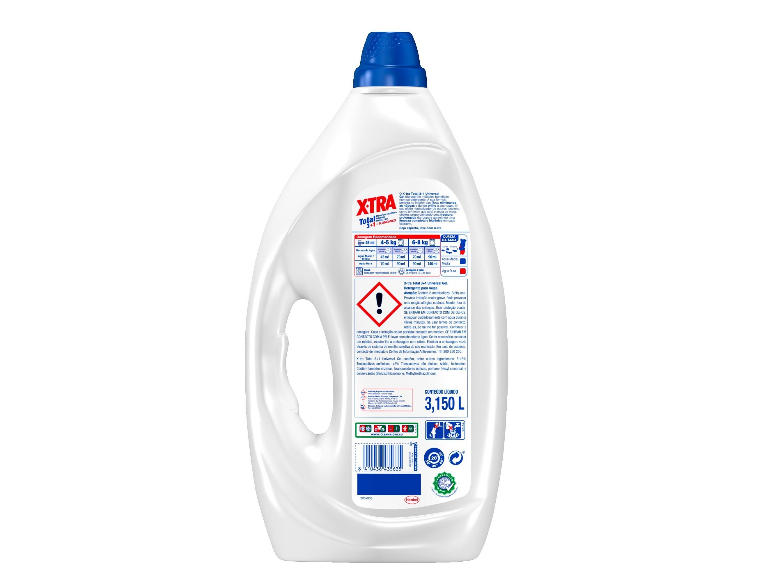 DETERGENTE ROUPA M&Aacute;QUINA LIQU&Iacute;DO X-TRA UNIVERSAL GEL 70D image number 1