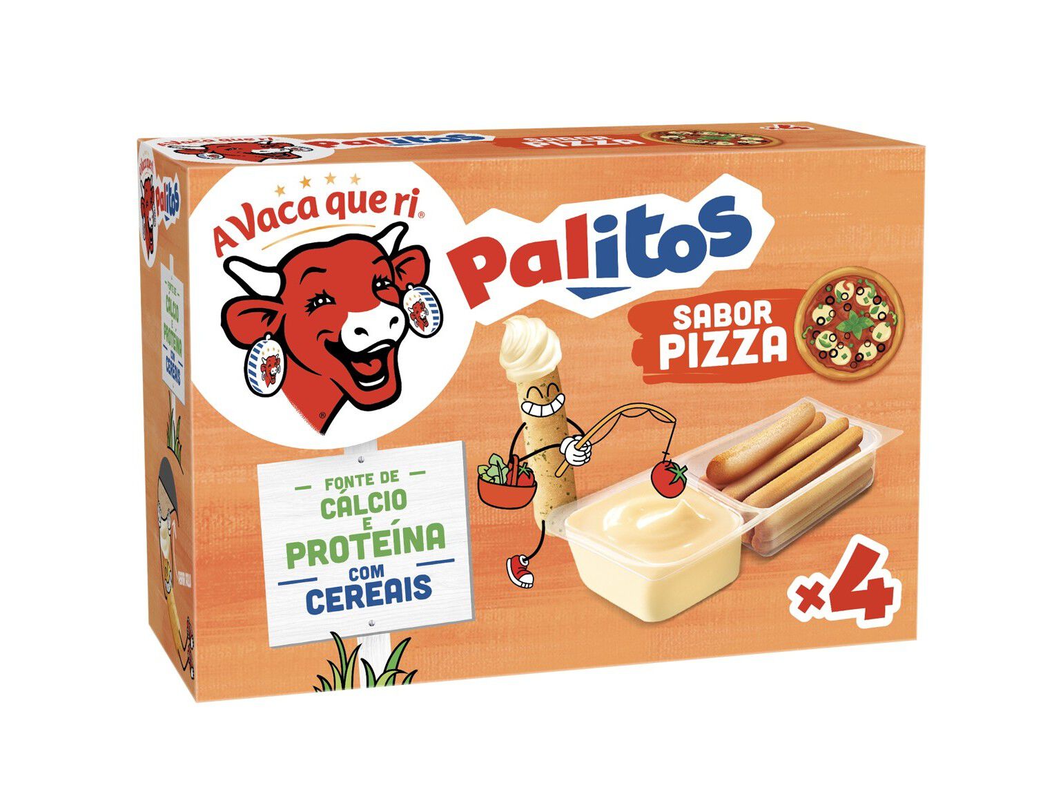 QUEIJO A VACA QUE RI PALITOS PIZZA 4X35GR