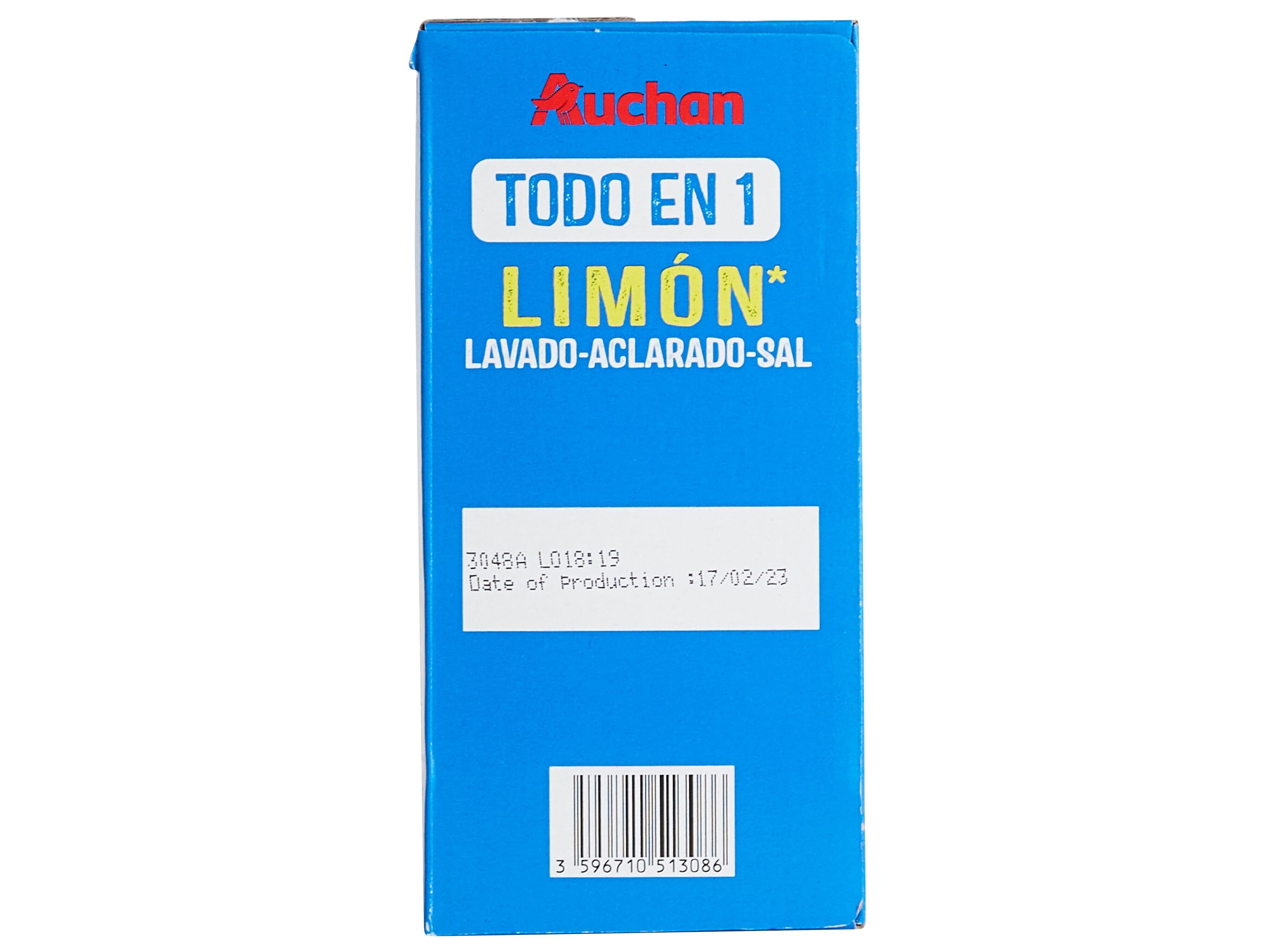 DETERGENTE AUCHAN M&Aacute;QUINA LOI&Ccedil;A PASTILHA TUDO EM 1 LIM&Atilde;O 45UN image number 3