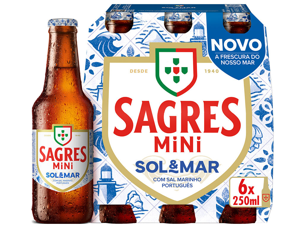 CERVEJA SAGRES SOL&MAR BRANCA 6X0.25L image number 0