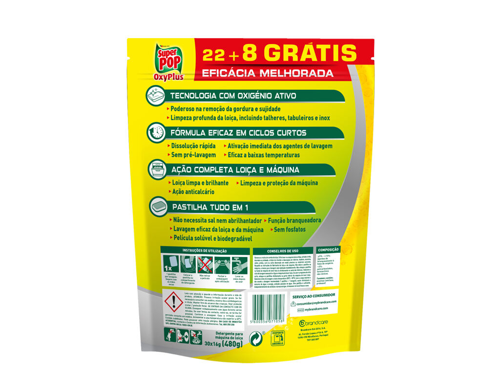 DETERGENTE LOI&Ccedil;A M&Aacute;QUINA SUPER POP OXYPLUS 22+8GRATIS image number 1