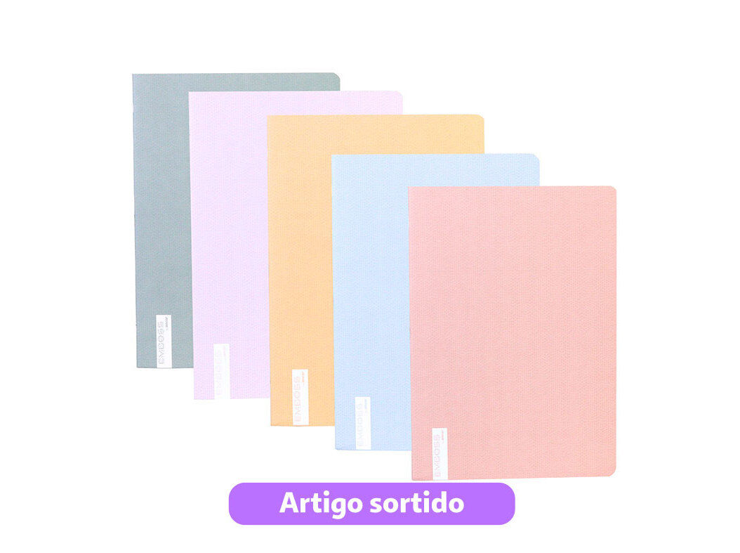 CADERNO A5 ANCOR EMBOSS DRY AGRAFADO PAUTADO 48 FOLHAS CORES SORTIDAS