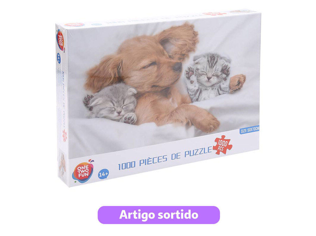 PUZZLE 1000 PE&Ccedil;AS ONE TWO FUN ANIMAIS E NATUREZA MODELOS SORTIDOS image number 1