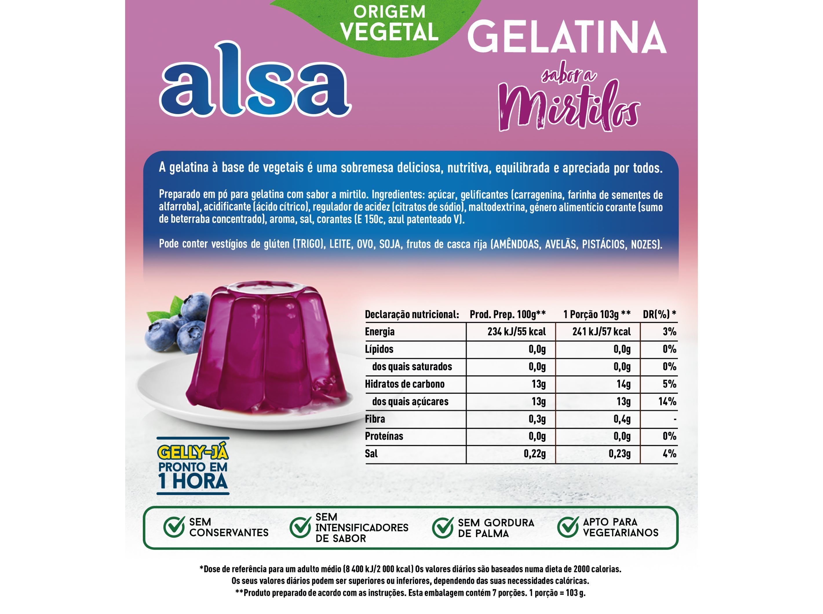 GELATINA ALSA MIRTILOS 105 G image number 1