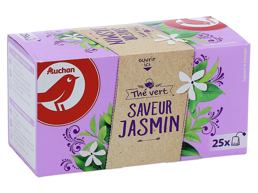 CH&Aacute; VERDE AUCHAN SABOR JASMIM 25 SAQUETA