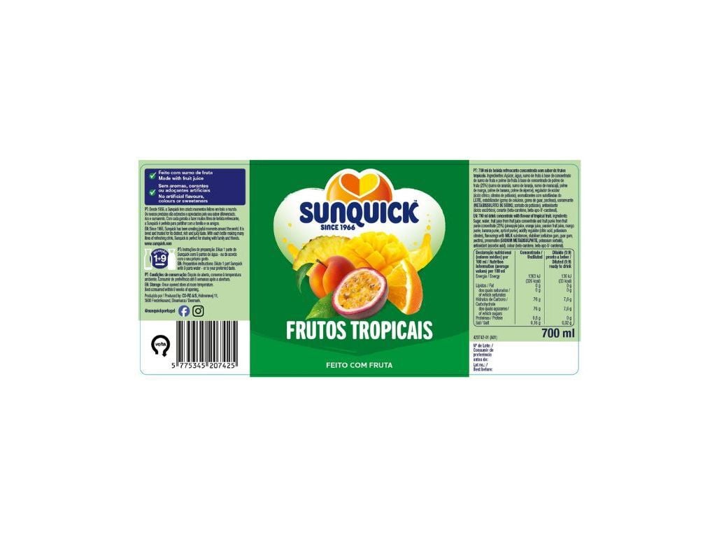 CONCENTRADO SUNQUICK FRUTOS TROPICAIS 0.70L (SDR) image number 1