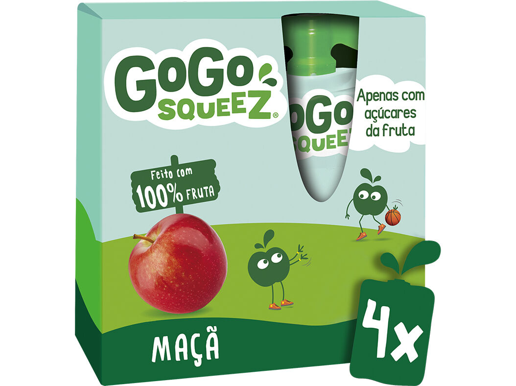 SAQUETAS FRUTA GO GO SQUEEZ MA&Ccedil;&Atilde; 4X90G