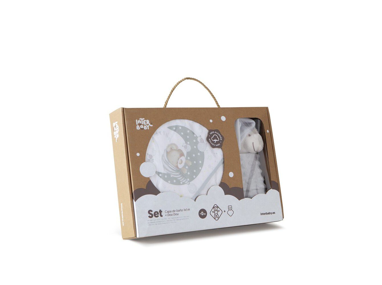 TOALHA BANHO+DOUDOU INTERBABY CINZENTO 100X100CM image number 3