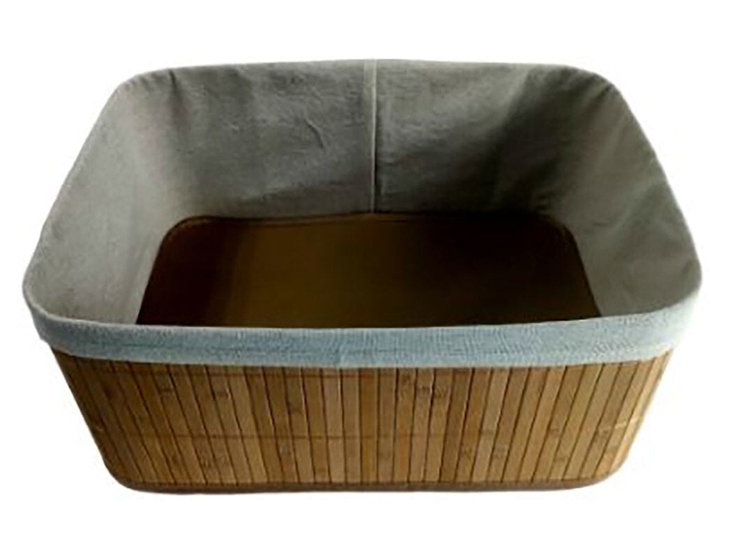 CESTO EM BAMBOO ACTUEL FORRADO 35X25X16CM