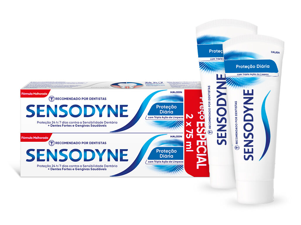 PASTA DE DENTES PROTE&Ccedil;&Atilde;O DI&Aacute;RIA SENSODYNE 2X75ML
