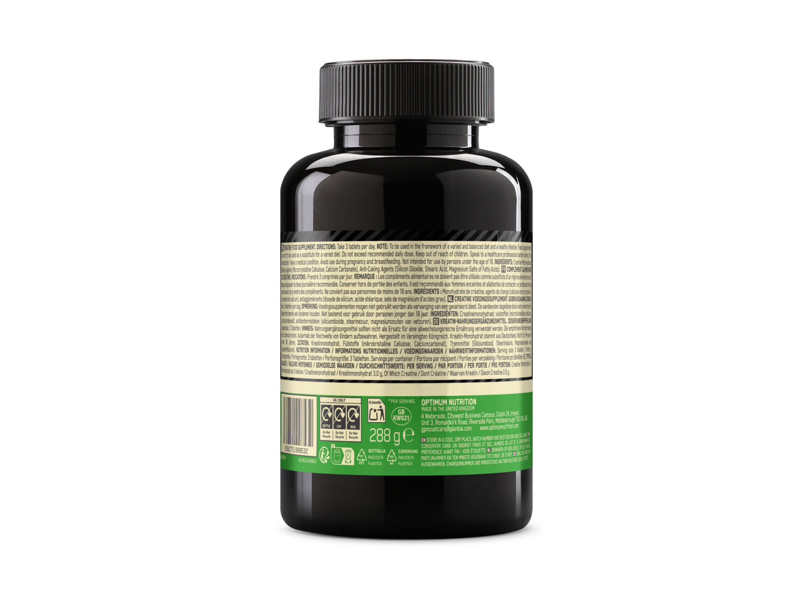 CREATINA OPTIMUM NUTRITION MONOHIDRATADA 180CAPS image number 1