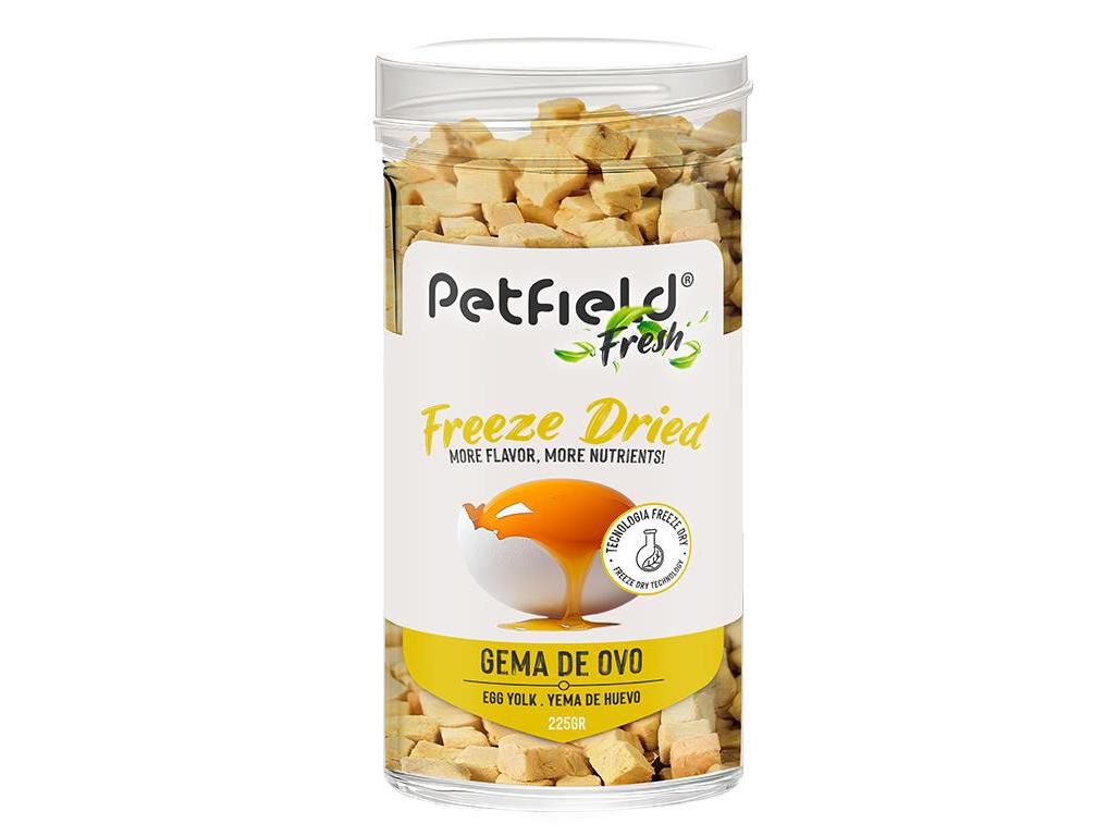 SNACK C&Atilde;O PETFIELD FREEZE DRIED GEMA OVO 225G image number 0