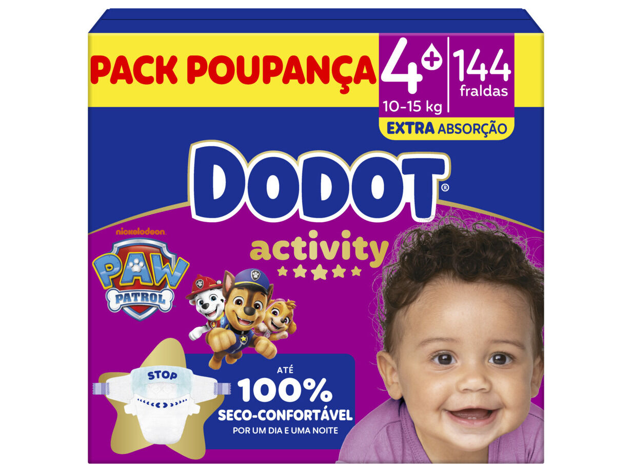 FRALDAS DODOT ACTIVITY EXTRA BOX T4 144UN