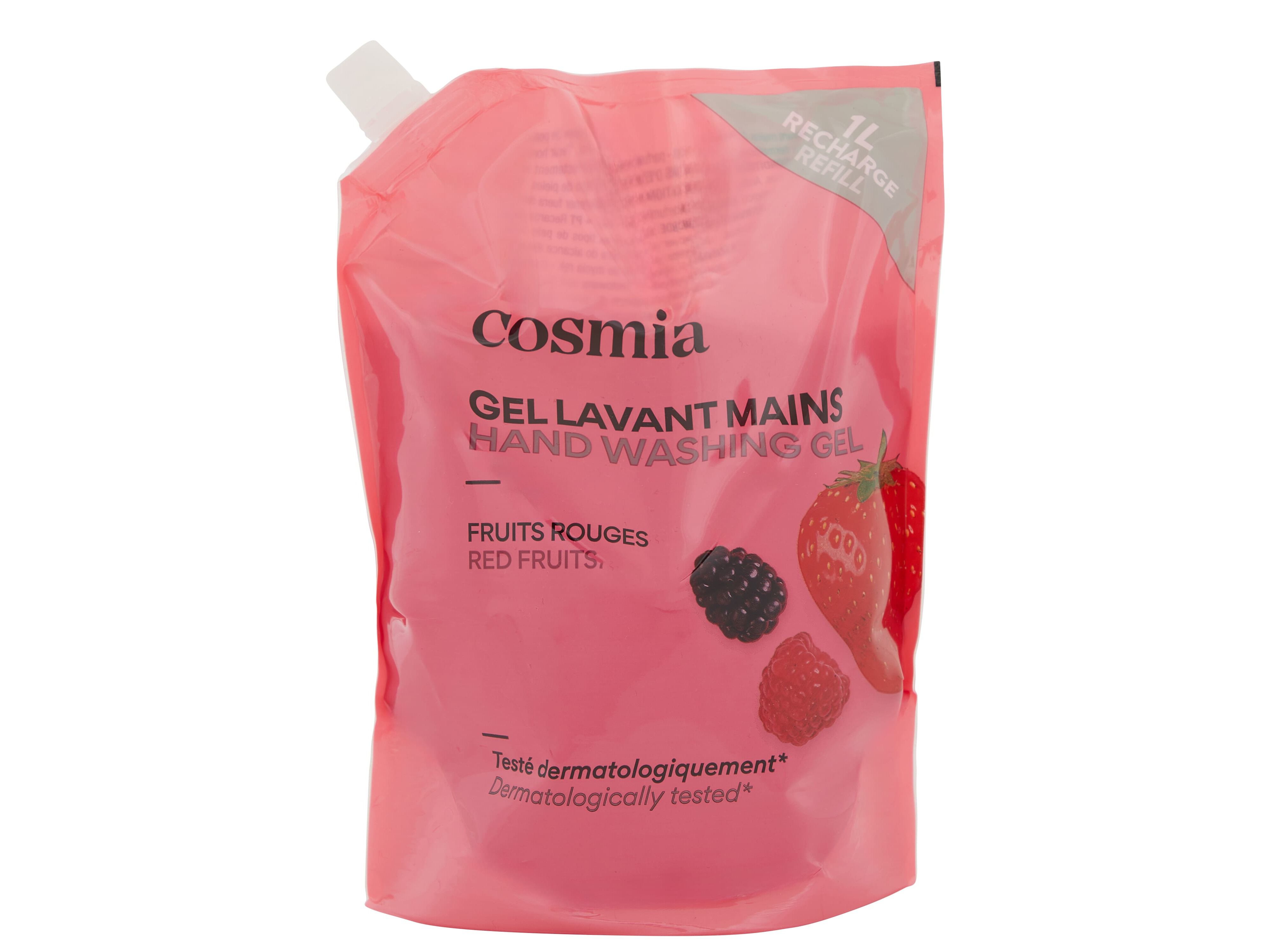 SABONETE L&Iacute;QUIDO COSMIA RECARGA FRUTOS VERMELHOS 1L
